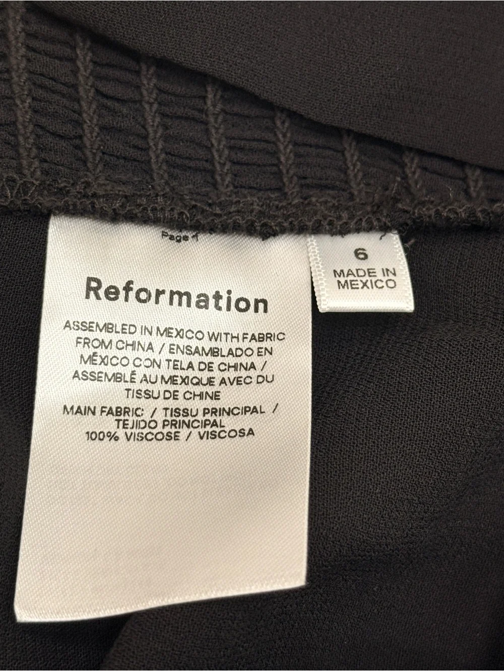 Reformation Black Puff Sleeve Top